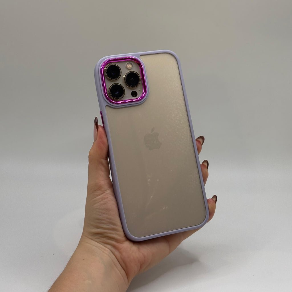 CASE IPHONE 12 PRO MAX BORDE COLOR LILA