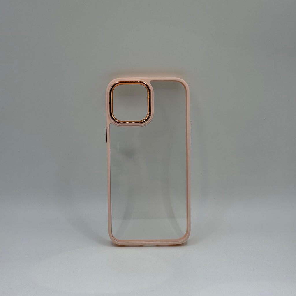 CASE IPHONE 13 PRO MAX BORDE COLOR ROSADO