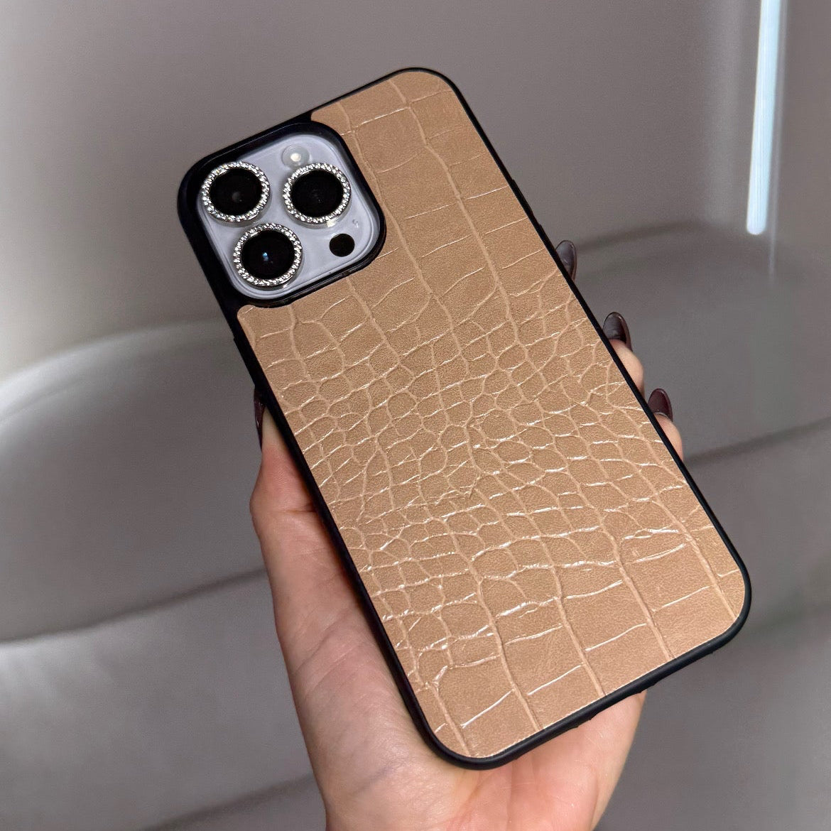 CASE IPHONE 13 PRO MAX COCODRILO BEIGE