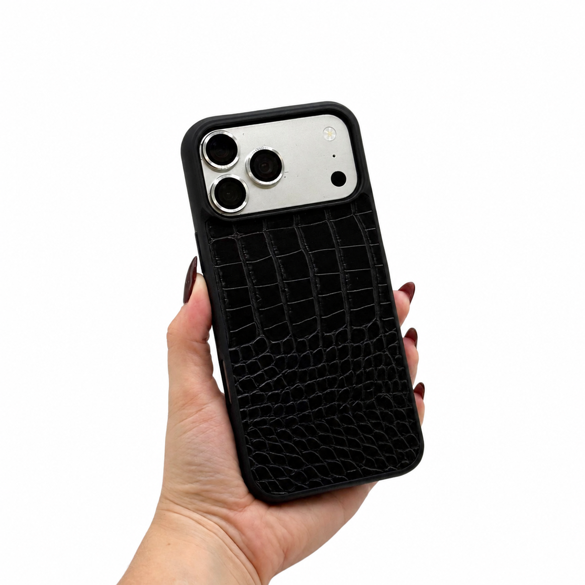 CASE IPHONE 17 PRO MAX COCODRILO NEGRO