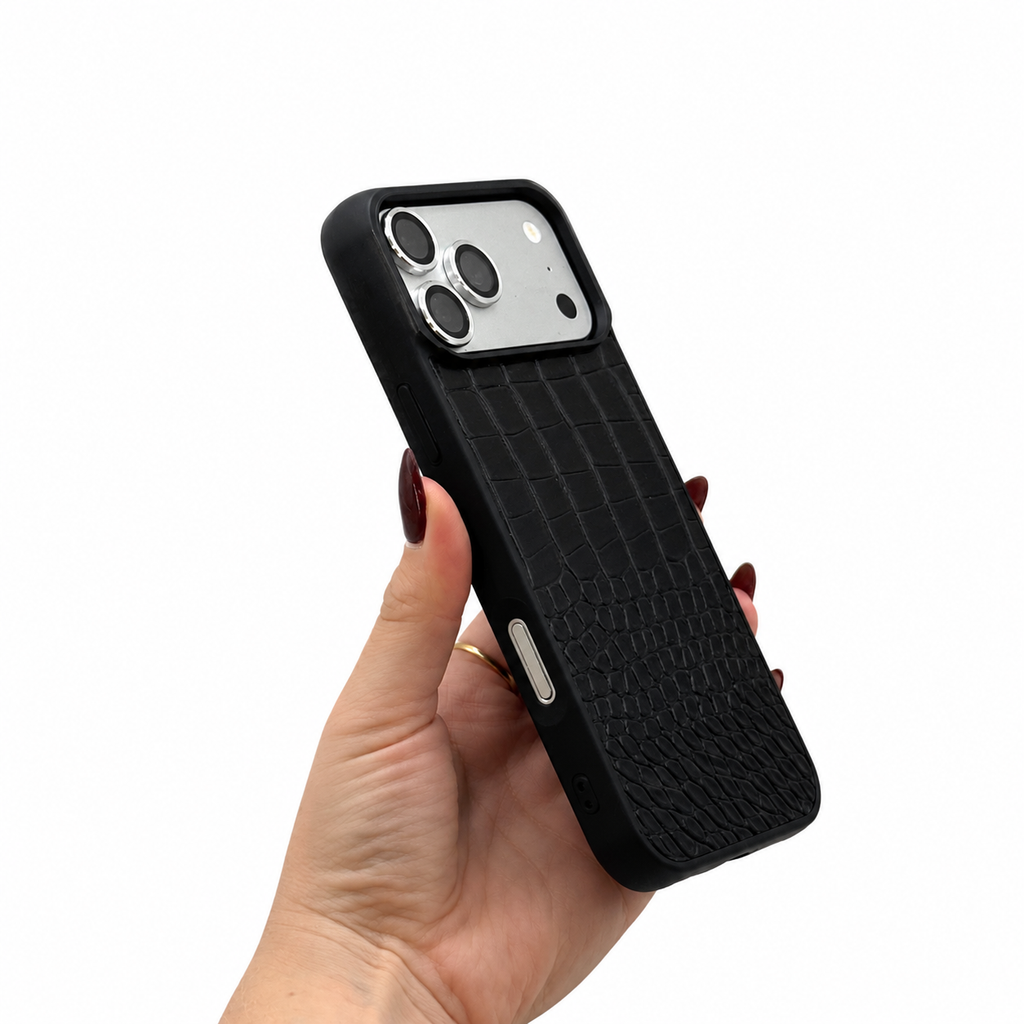 CASE IPHONE 17 PRO MAX COCODRILO NEGRO