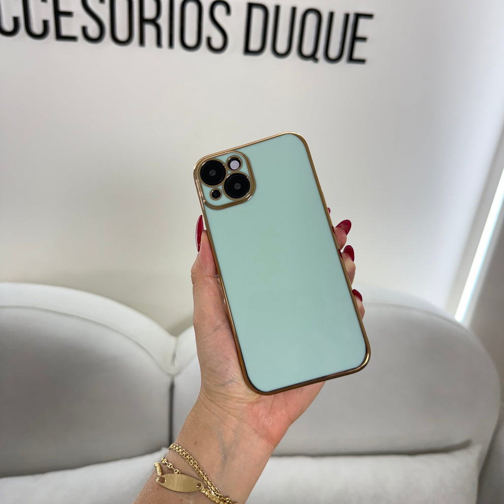 CASE IPHONE 13-14 LUJO VERDE MENTA