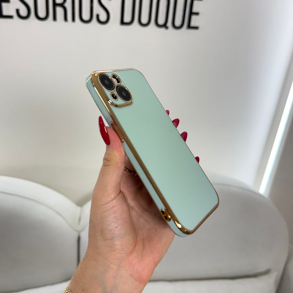 CASE IPHONE 13-14 LUJO VERDE MENTA