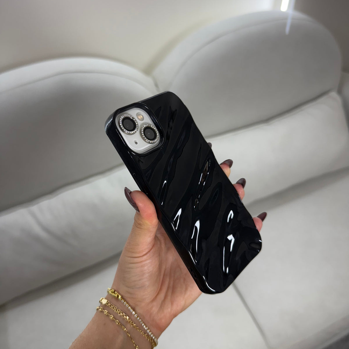 CASE IPHONE 13-14 WAVES NEGRO
