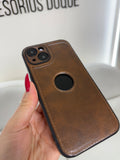 CASE IPHONE 11 TIPO CUERO CAFÉ
