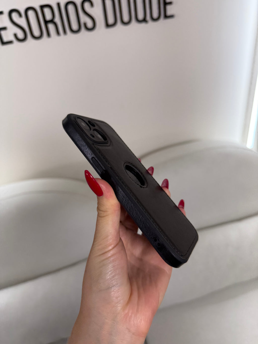 CASE IPHONE 11 TIPO CUERO NEGRO