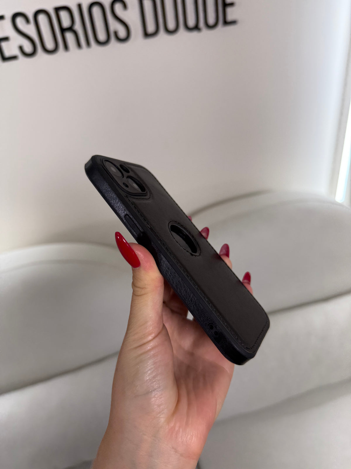 CASE IPHONE 11 TIPO CUERO NEGRO