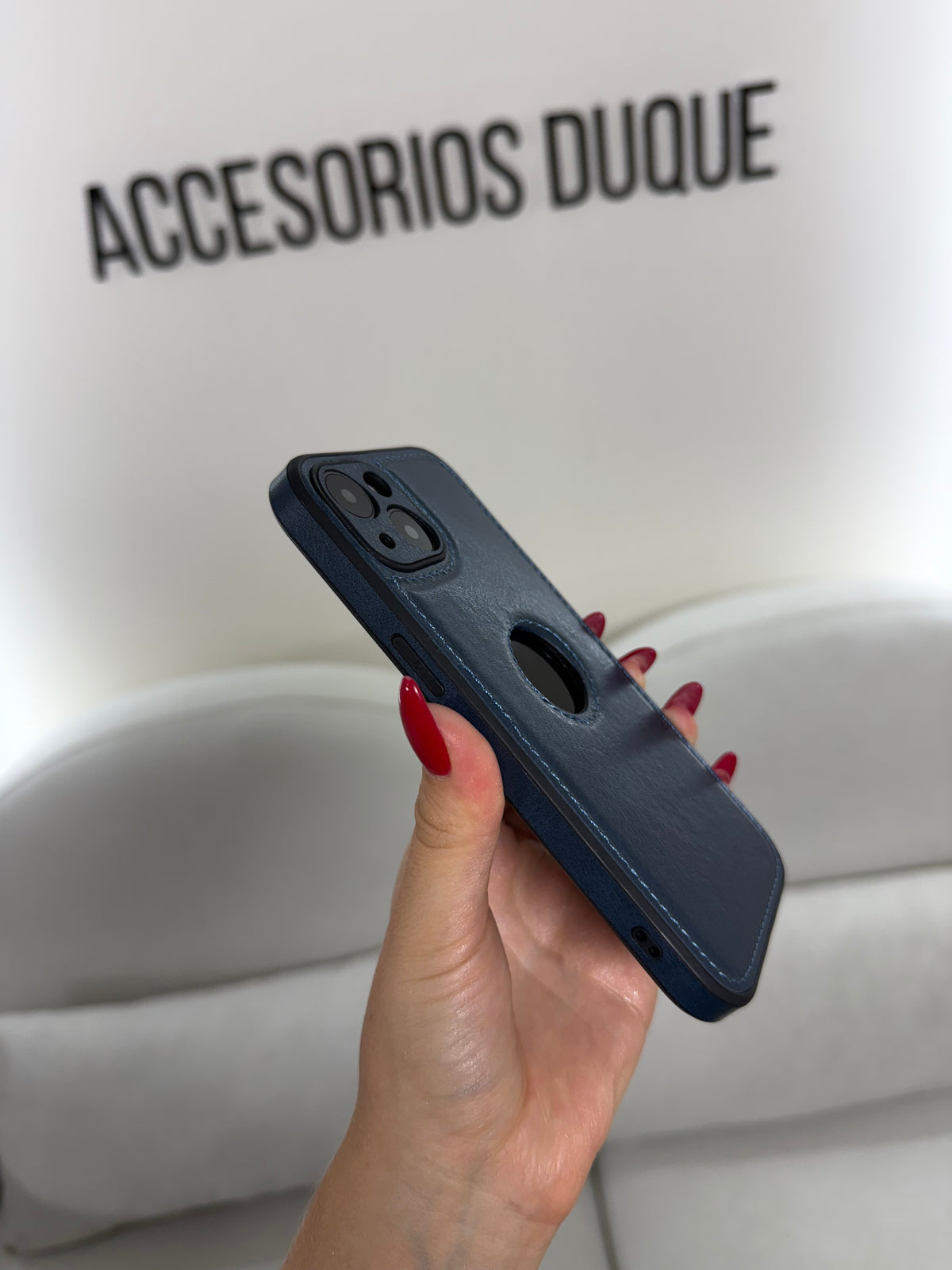 CASE IPHONE 11 TIPO CUERO AZUL