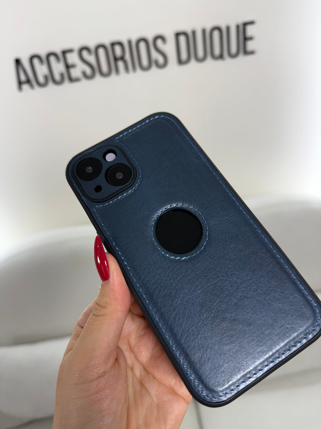 CASE IPHONE 11 TIPO CUERO AZUL