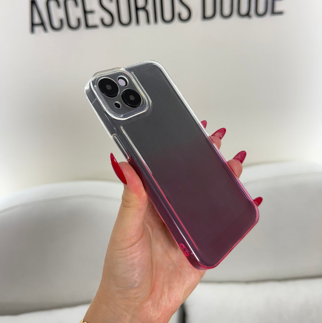 CASE IPHONE 13-14 DEGRADE ROSADO