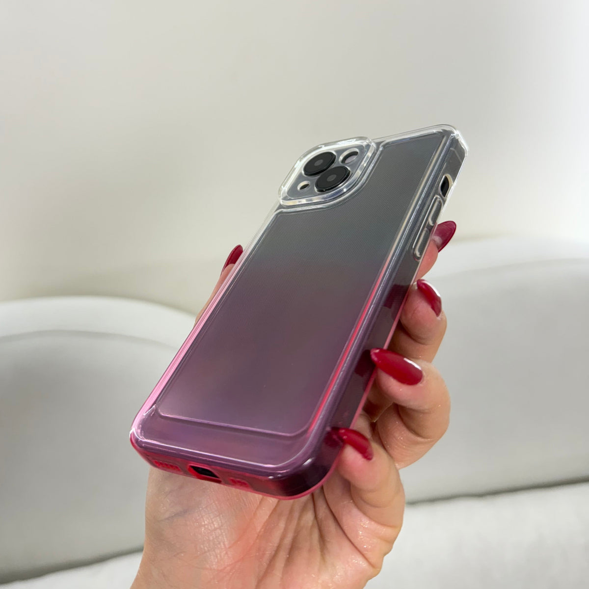 CASE IPHONE 13-14 DEGRADE ROSADO