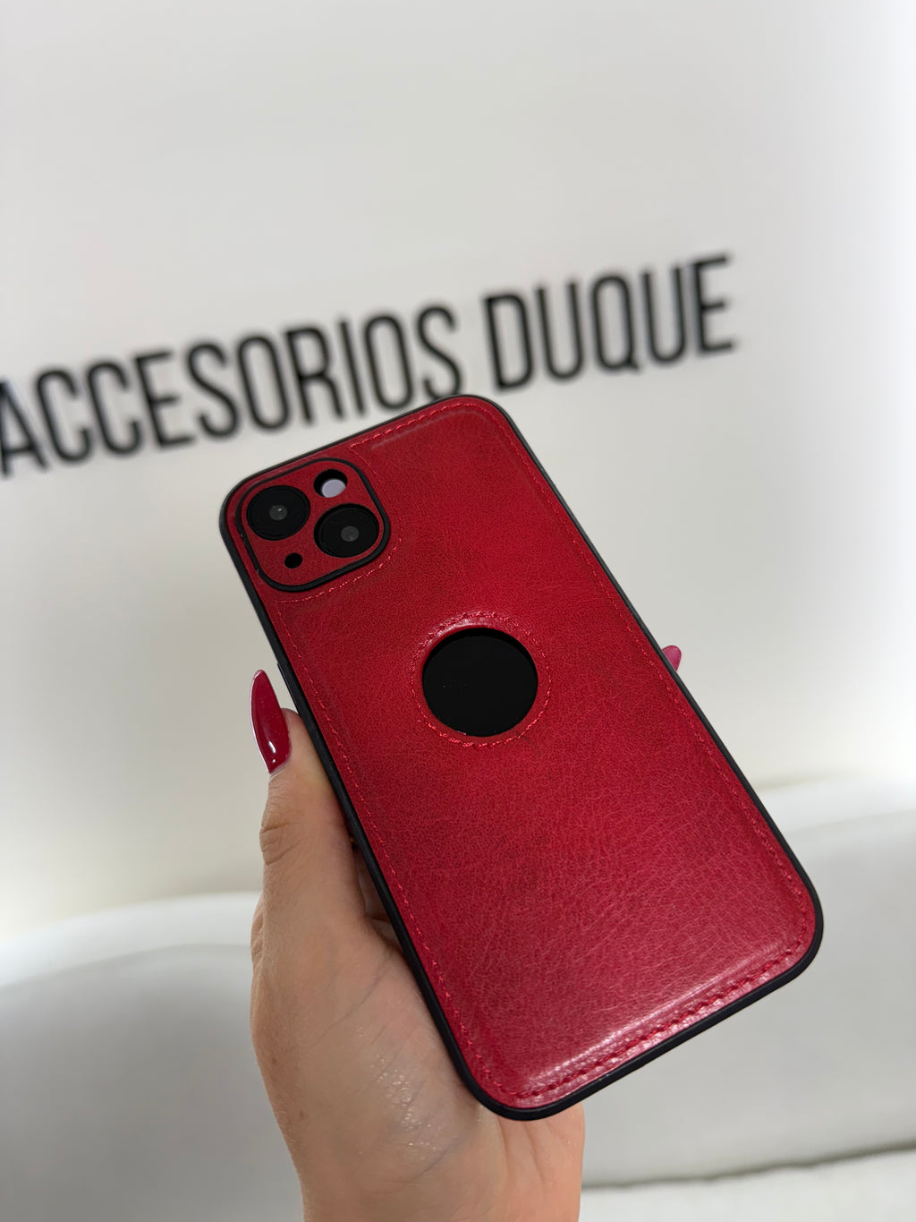 CASE IPHONE 11 TIPO CUERO ROJO