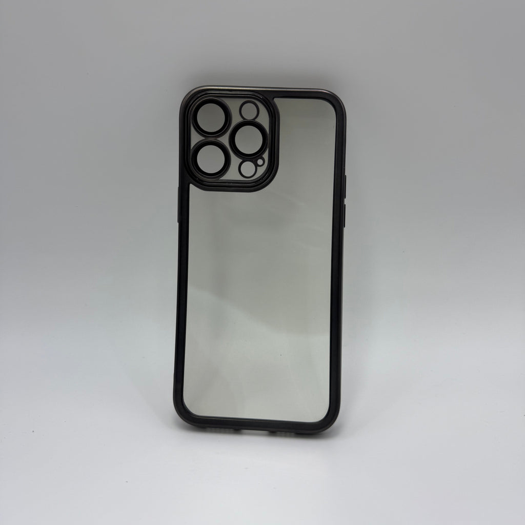 CASE IPHONE 13 PRO BORDE METALIZADO NEGRO