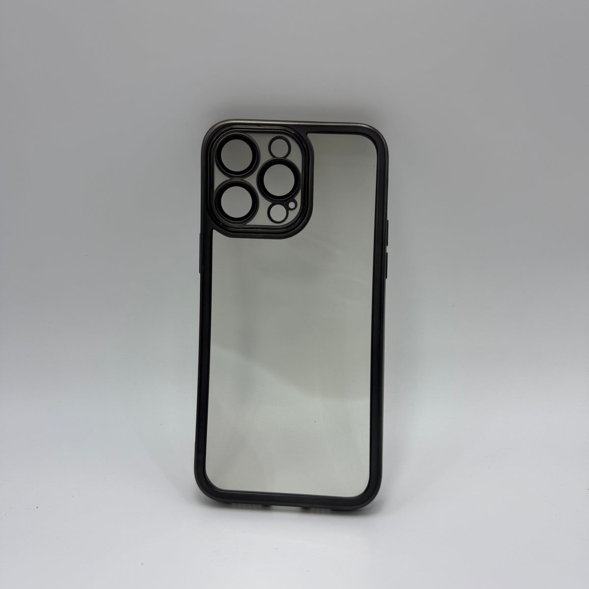 CASE IPHONE 14 PRO BORDE METALIZADO  NEGRO