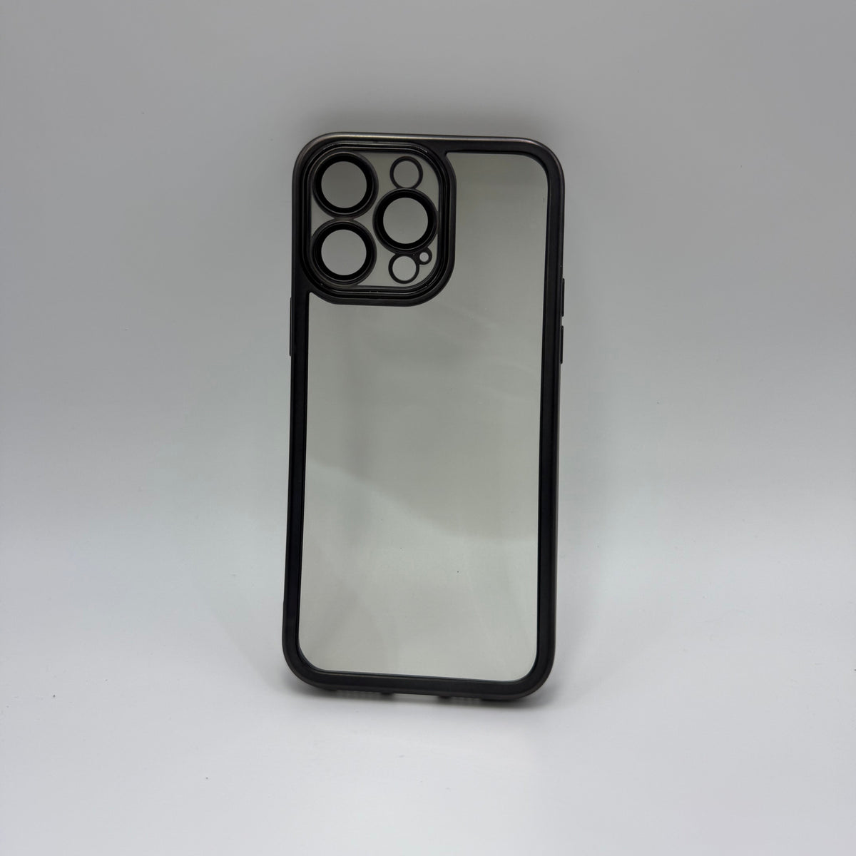 CASE IPHONE 14 PRO MAX BORDE METALIZADO NEGRO