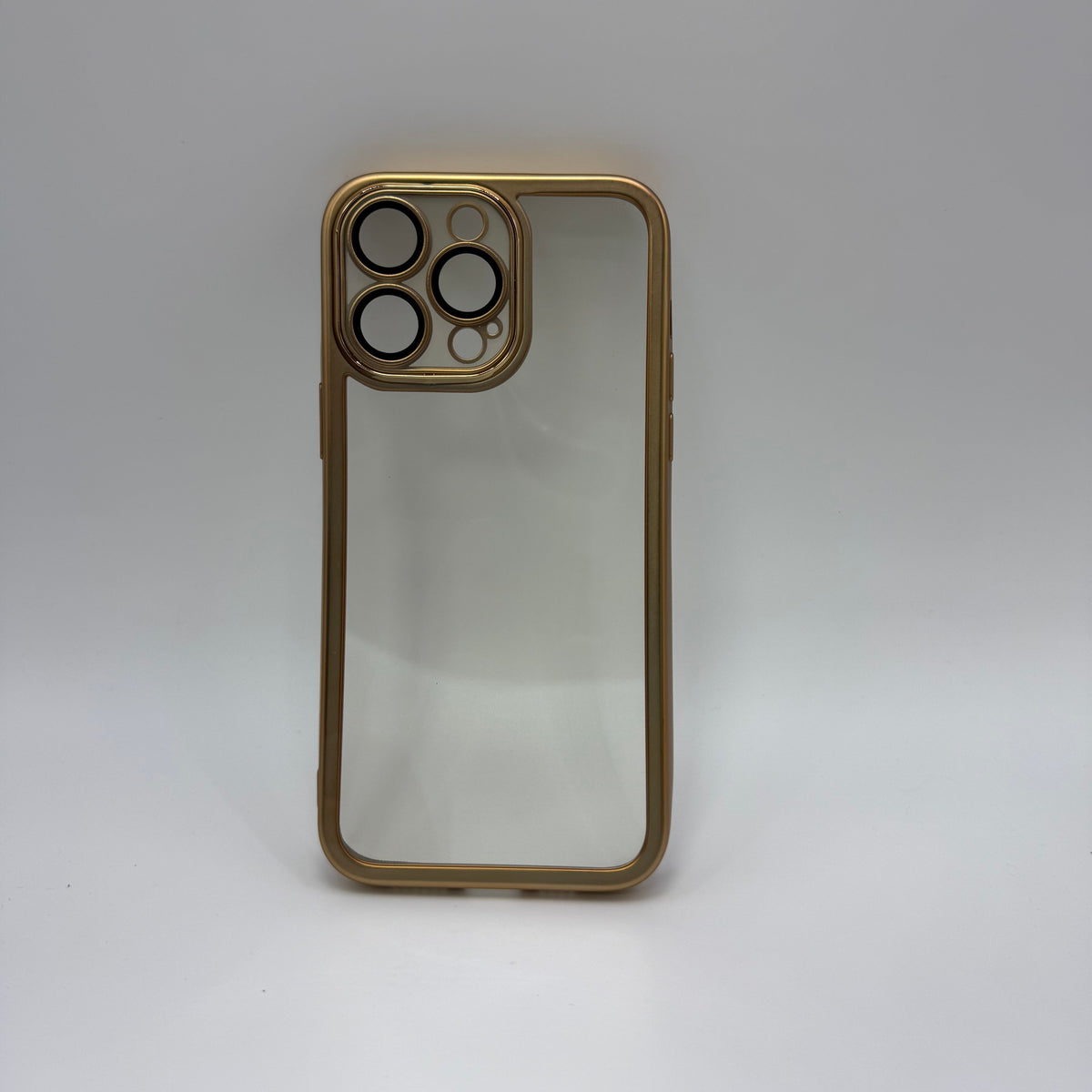 CASE IPHONE 13 PRO BORDE METALIZADO DORADO