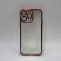 CASE IPHONE 13 PRO BORDE METALIZADO ROSADO