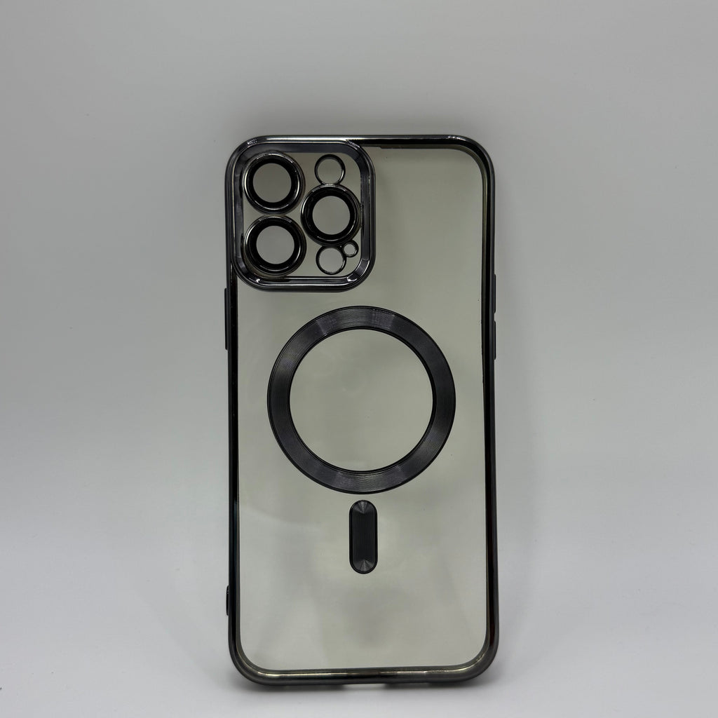 CASE IPHONE 13 PRO MAX BORDE METALIZADO MAGSAFE NEGRO