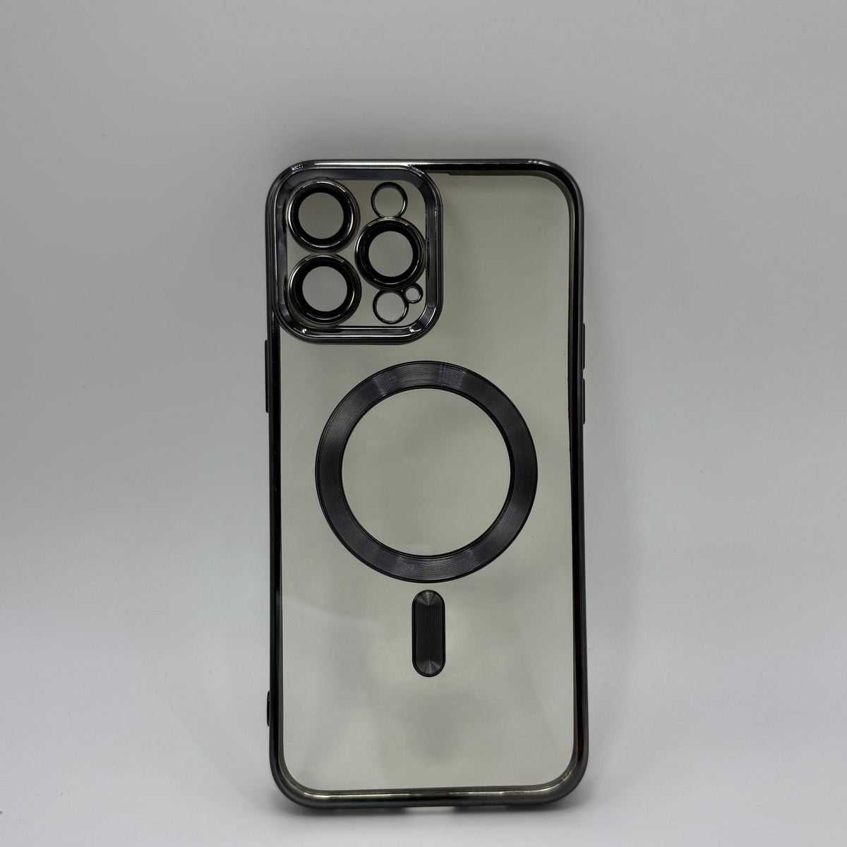 CASE IPHONE 13 PRO MAX BORDE METALIZADO MAGSAFE NEGRO