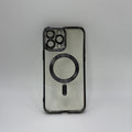 CASE IPHONE 15 PRO MAX BORDE METALIZADO MAGSAFE NEGRO