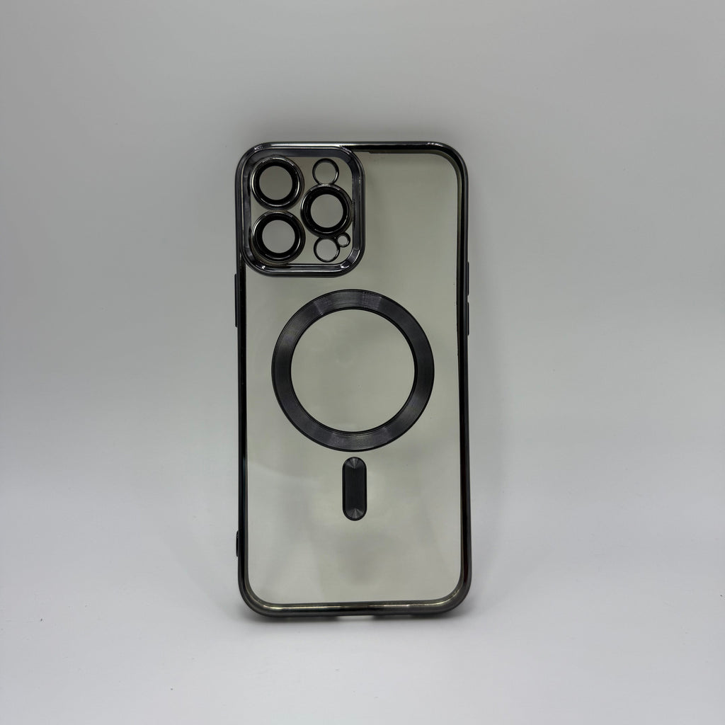 CASE IPHONE 15 PRO BORDE METALIZADO MAGSAFE NEGRO
