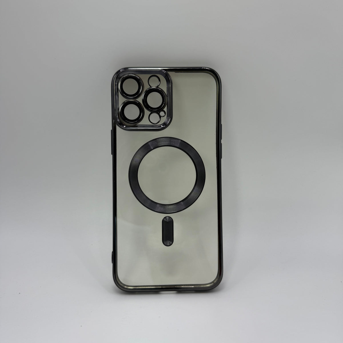 CASE IPHONE 15 PRO BORDE METALIZADO MAGSAFE NEGRO