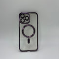 CASE IPHONE 15 PRO BORDE METALIZADO MAGSAFE MORADO