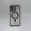 CASE IPHONE 14 PRO BORDE METALIZADO MAGSAFE MORADO