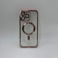 CASE IPHONE 14 PRO BORDE METALIZADO MAGSAFE ROSADO