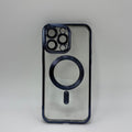 CASE IPHONE 13 PRO MAX BORDE METALIZADO MAGSAFE AZUL