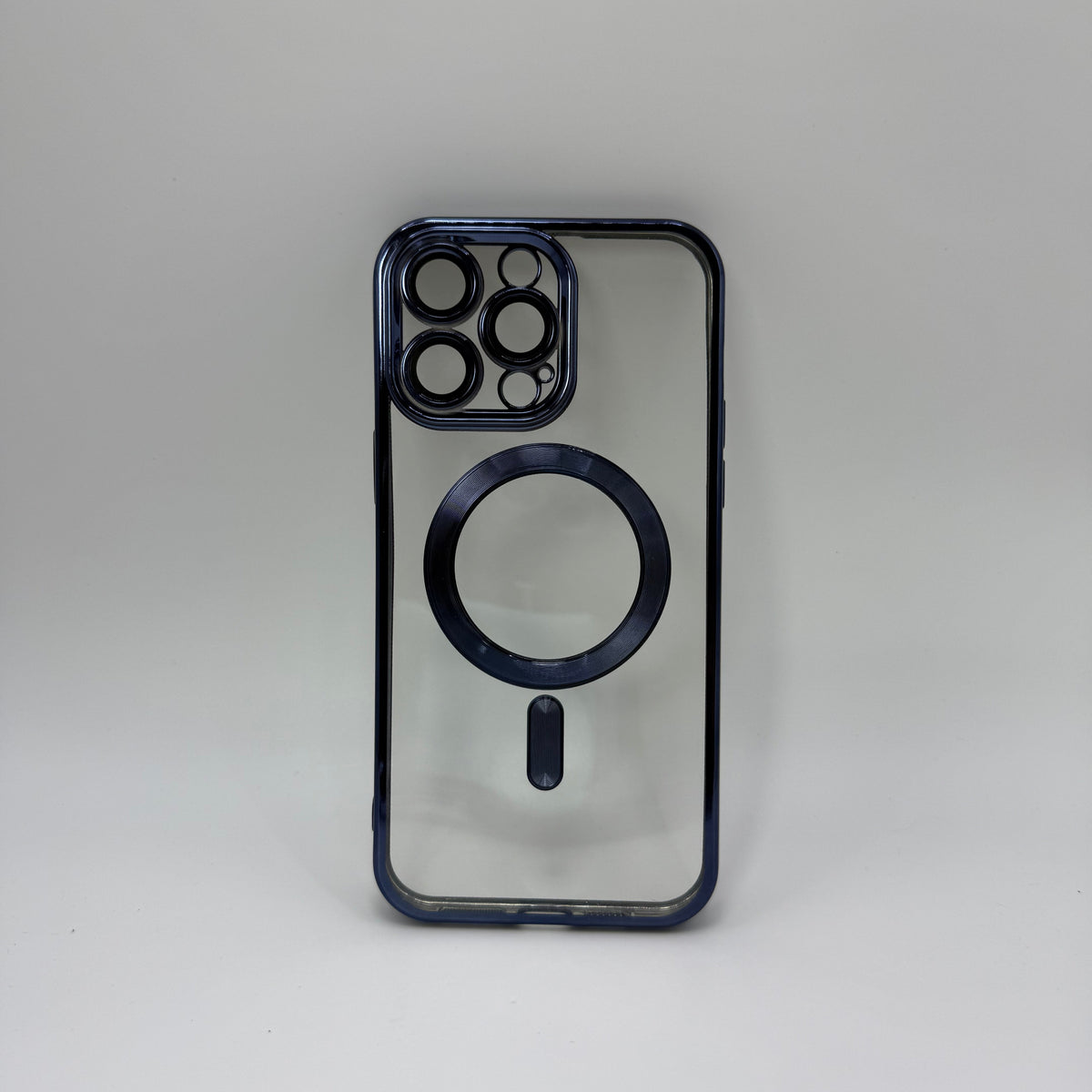 CASE IPHONE 14 PRO BORDE METALIZADO MAGSAFE AZUL