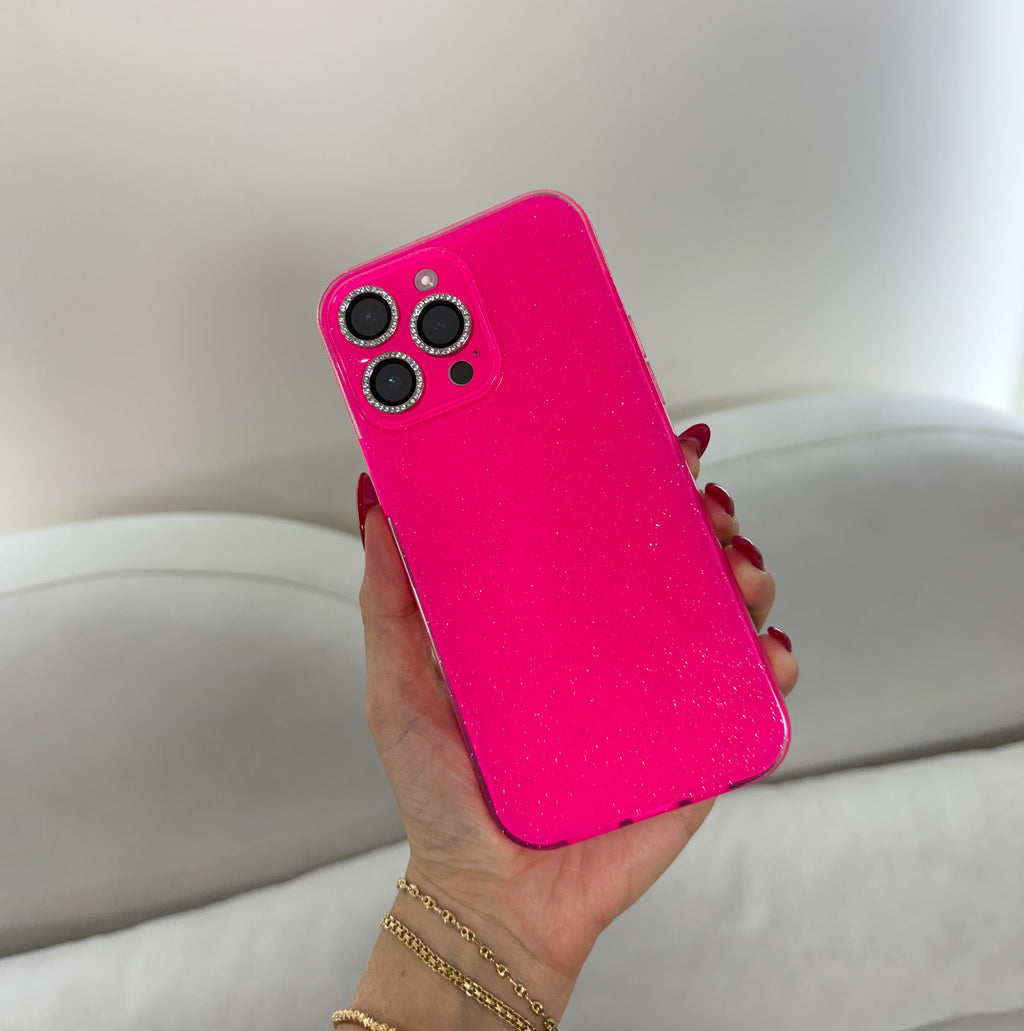 CASE IPHONE 12 PRO MAX DESTELLOS FUCSIA