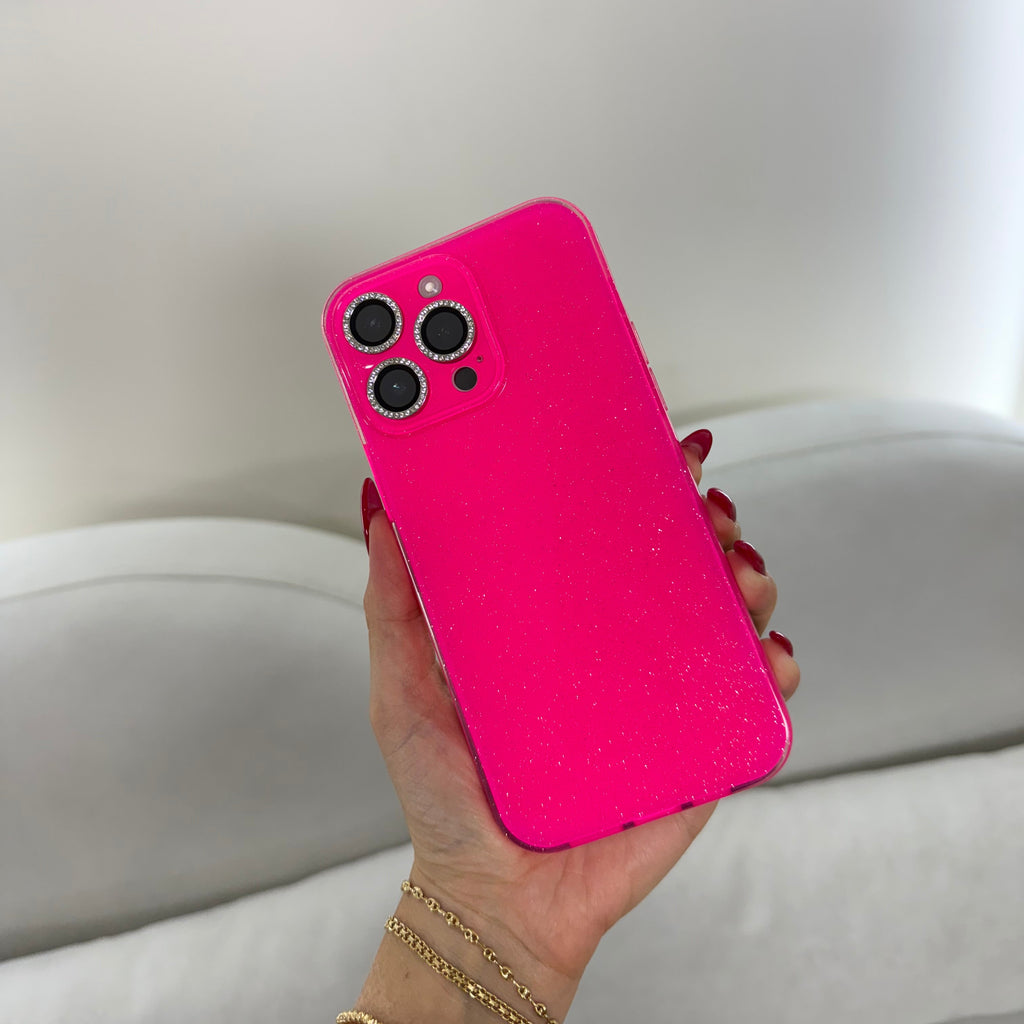 CASE IPHONE 14 PRO DESTELLOS FUCSIA