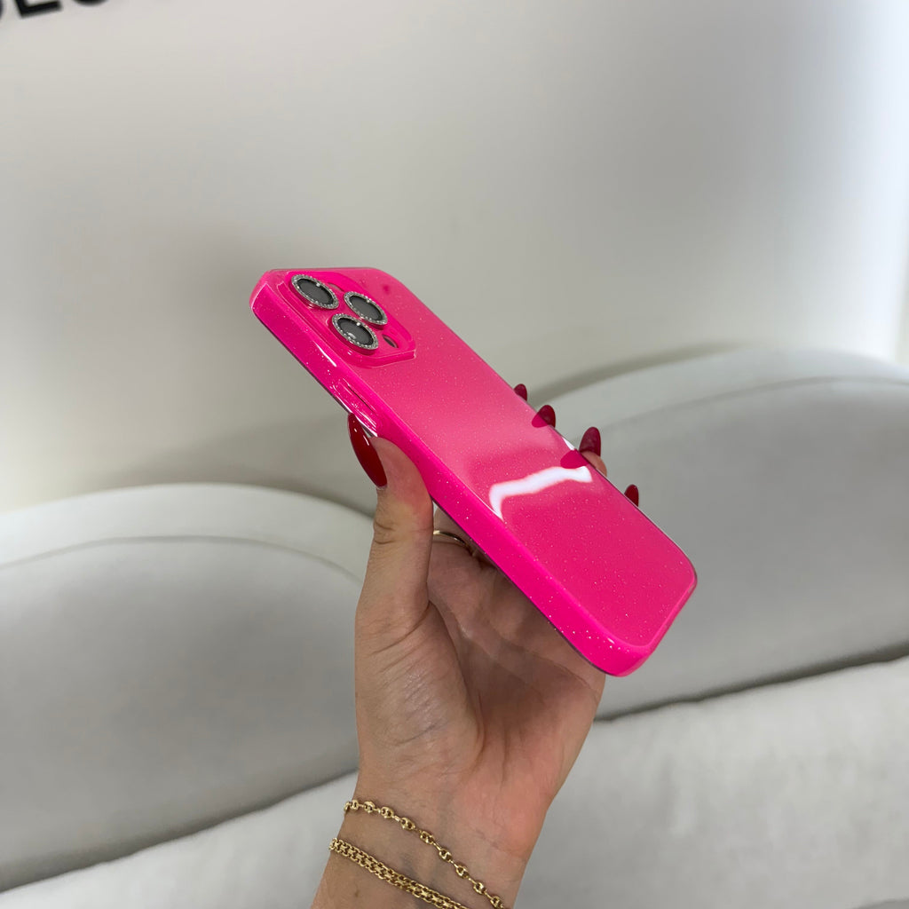 CASE IPHONE 12 PRO MAX DESTELLOS FUCSIA
