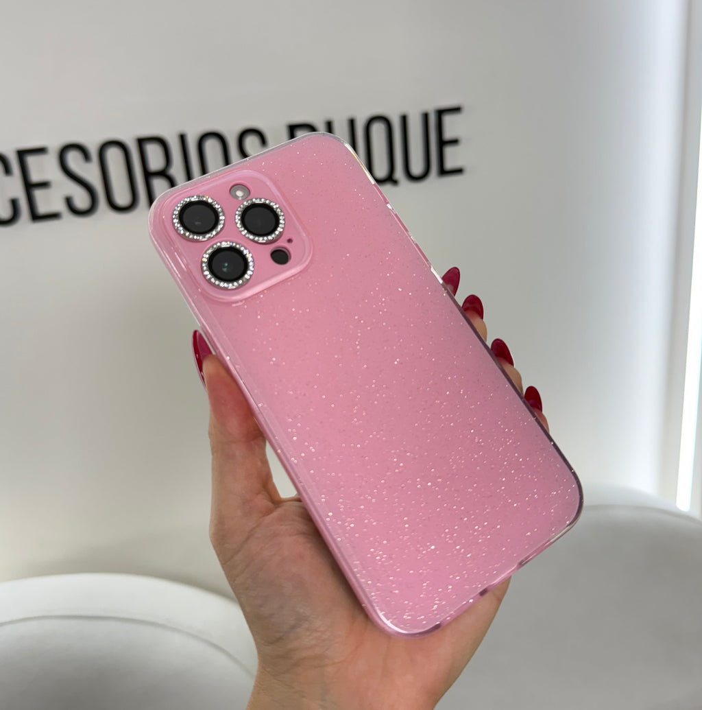 CASE IPHONE 11 PRO MAX DESTELLOS ROSADO