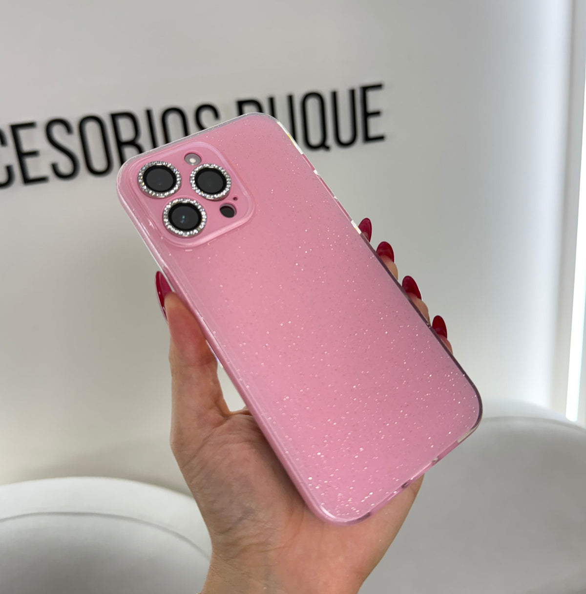 CASE IPHONE 13 PRO DESTELLOS ROSASO