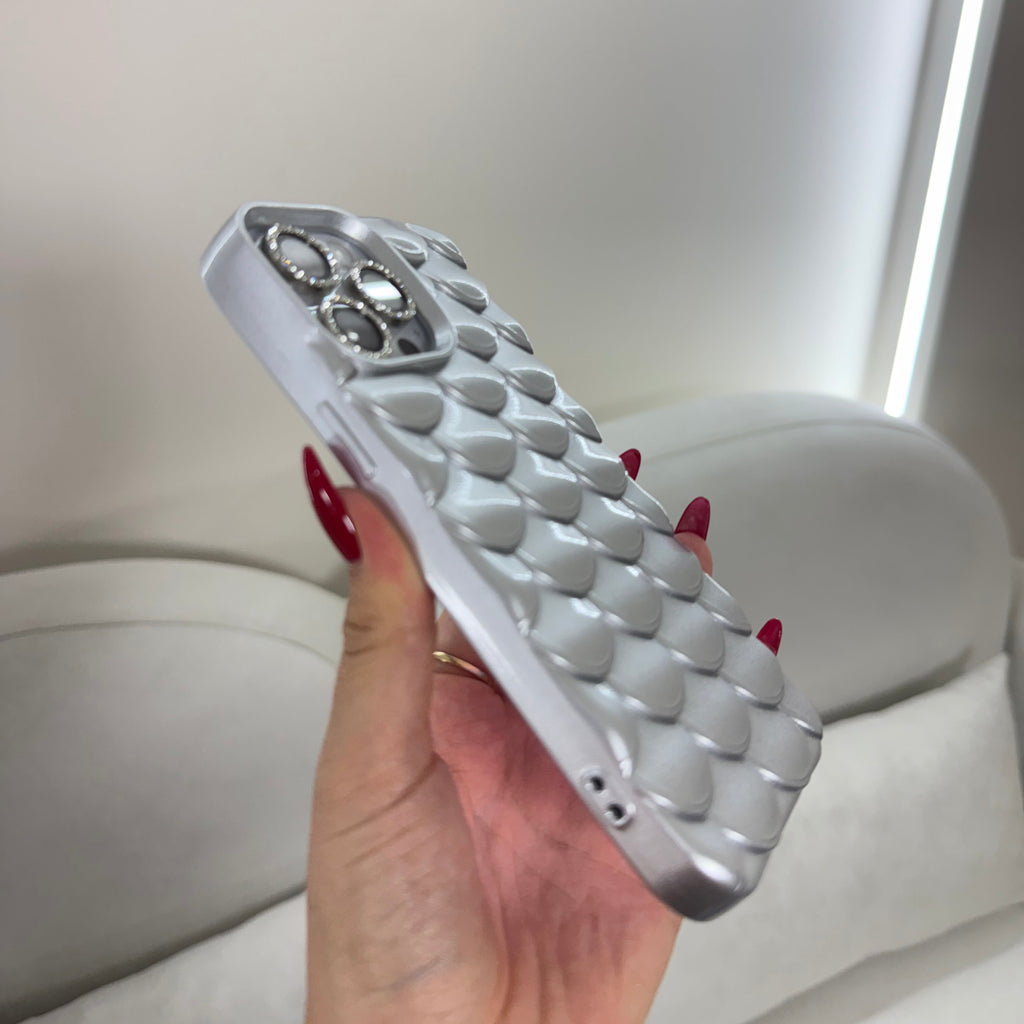 CASE IPHONE 12 PRO MAX ESCAMAS PLATEADO