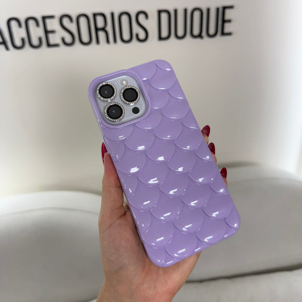 CASE IPHONE 14 PRO MAX ESCAMAS LILA