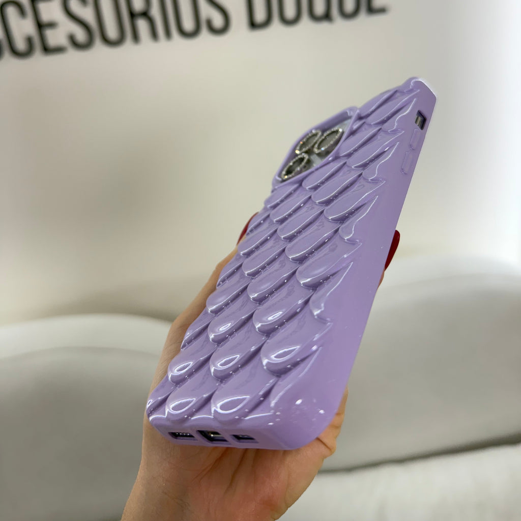 CASE IPHONE 13 PRO MAX ESCAMAS LILA