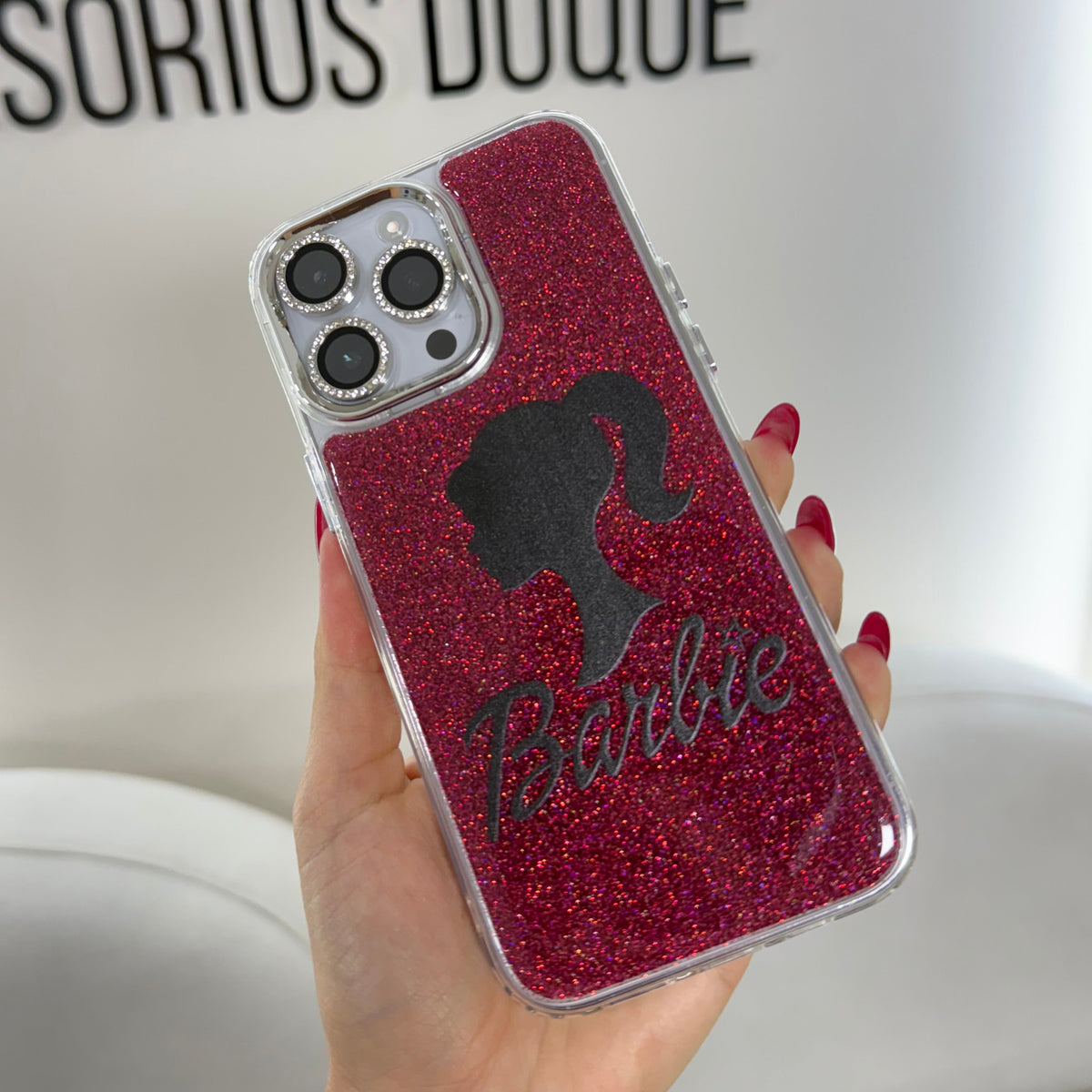 CASE IPHONE 13 PRO MAX BARBIE LOGO NEGRO