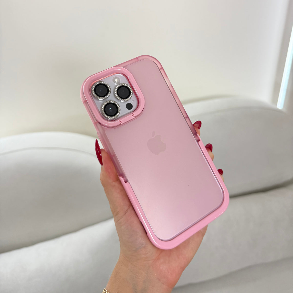 CASE IPHONE 14 PRO MAX SOPORTE ROSADO