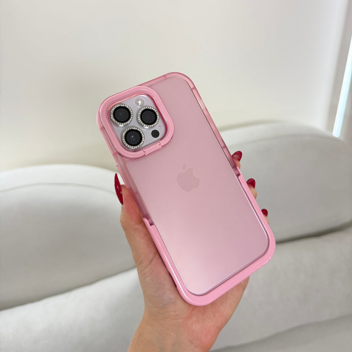 CASE IPHONE 11 PRO MAX SOPORTE ROSADO