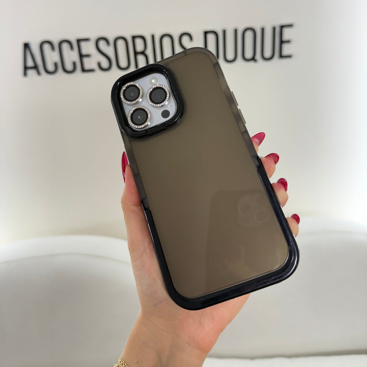 CASE IPHONE 14 PRO MAX SOPORTE NEGRO
