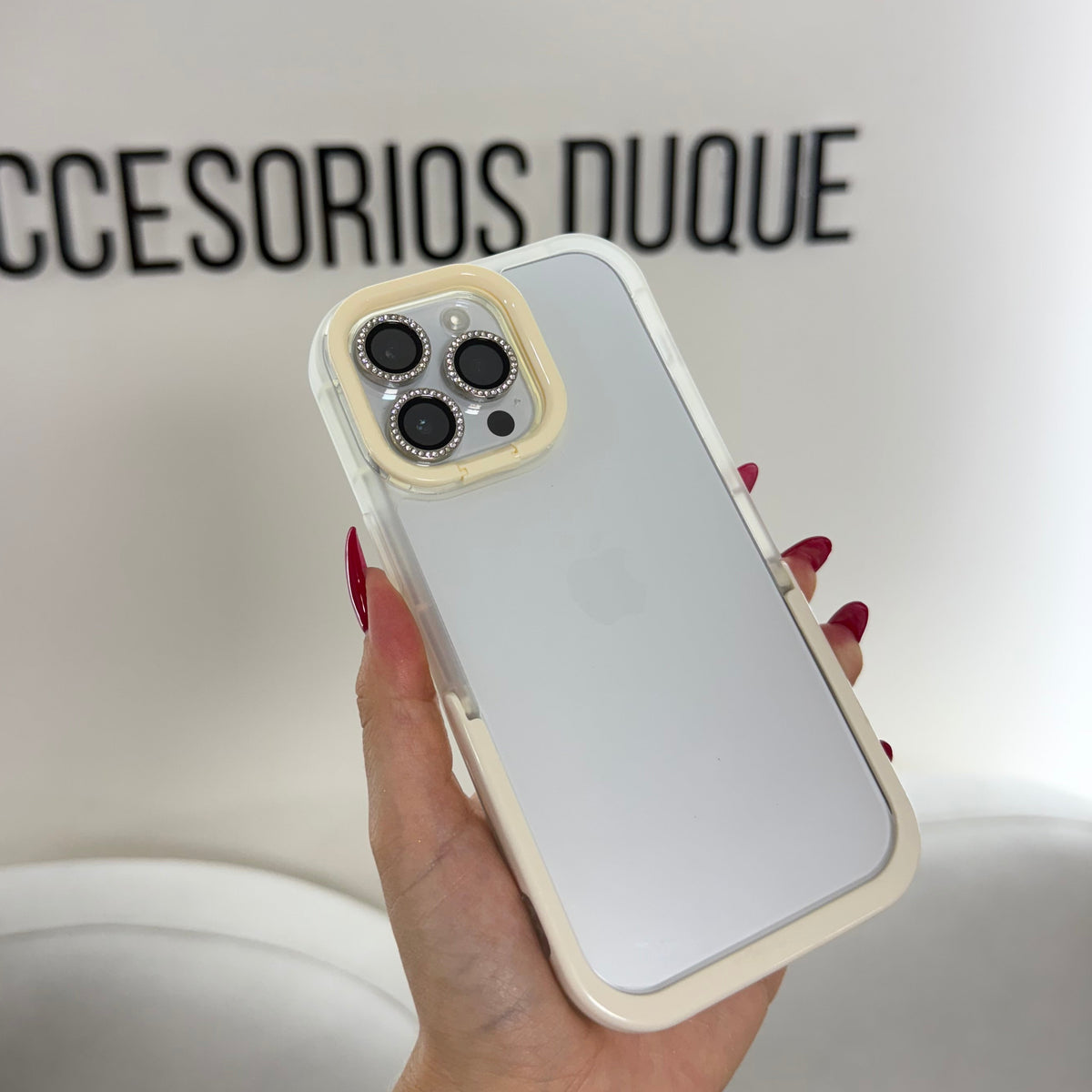 CASE IPHONE 13 PRO MAX SOPORTE BEIGE