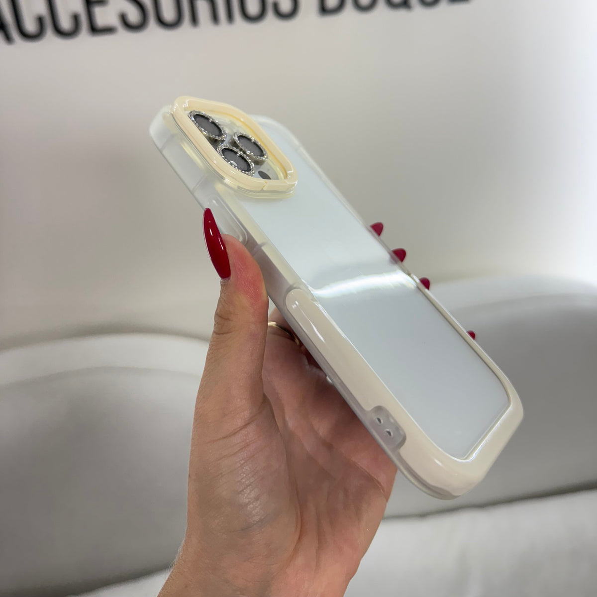 CASE IPHONE 14 PRO MAX SOPORTE BEIGE