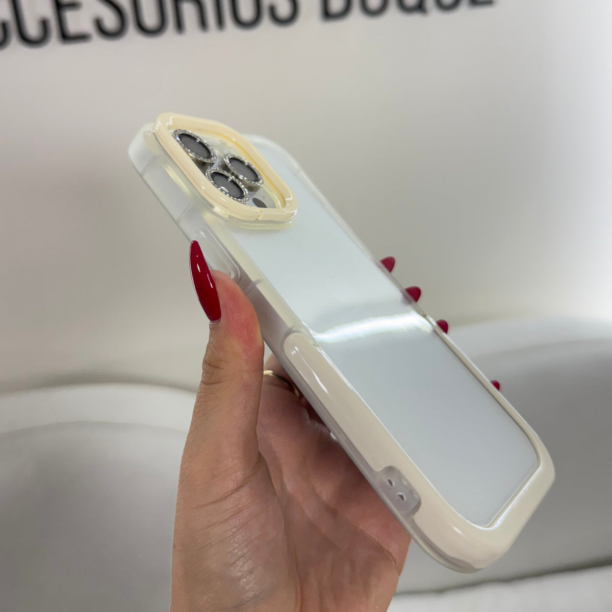 CASE IPHONE 13 PRO MAX SOPORTE BEIGE