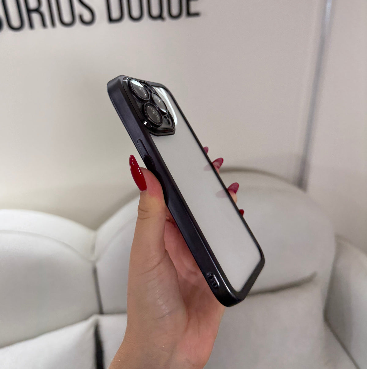 CASE IPHONE 11 PRO MAX BORDE METALIZADO NEGRO