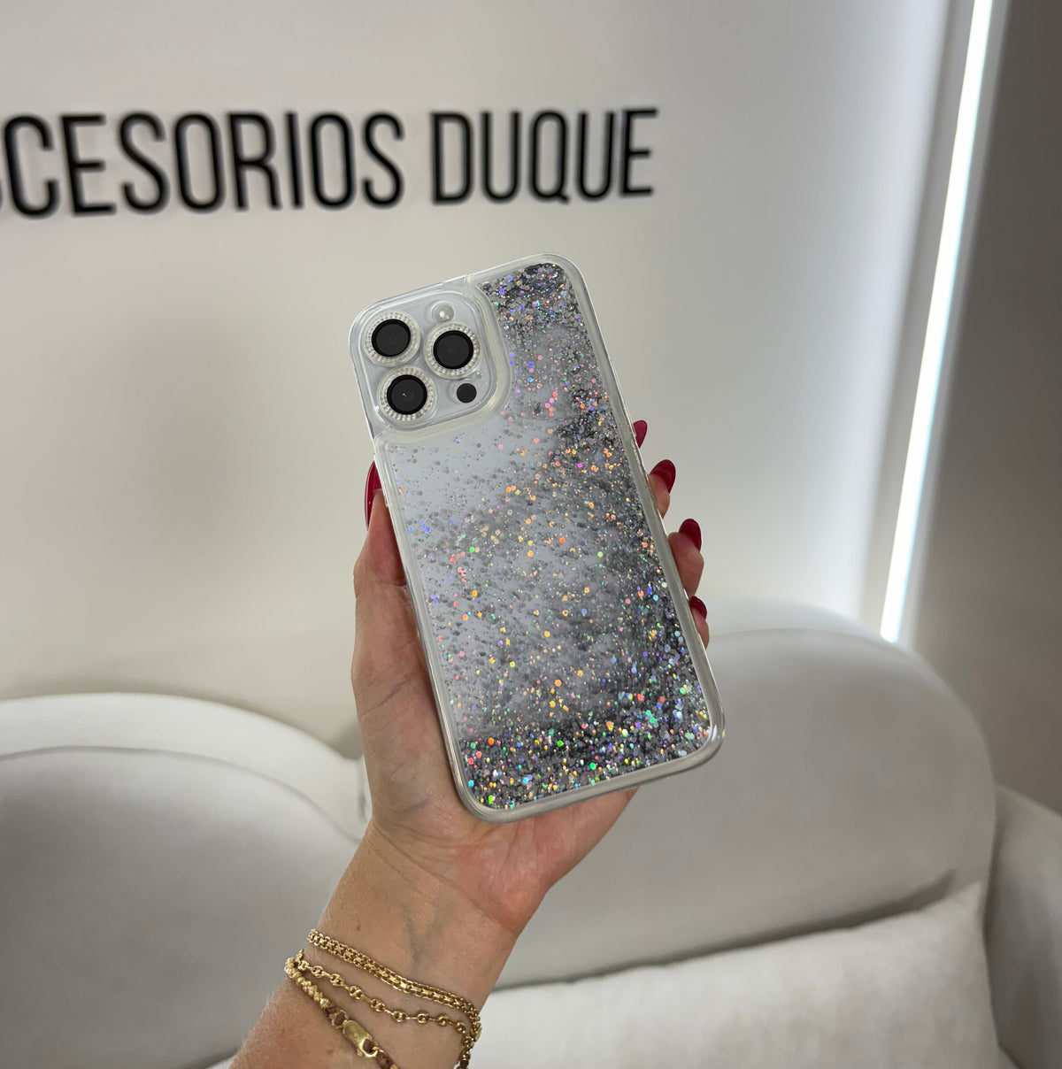 CASE IPHONE 14 PRO MAX PECERA PLATEADA