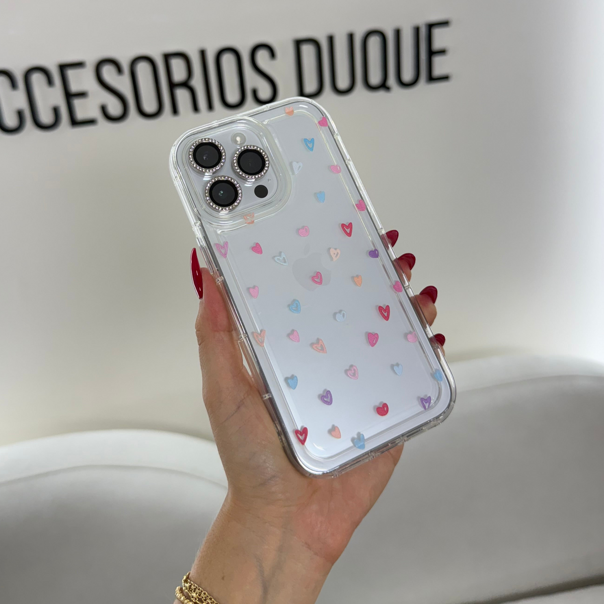 CASE IPHONE 13 PRO MAX CORAZONES