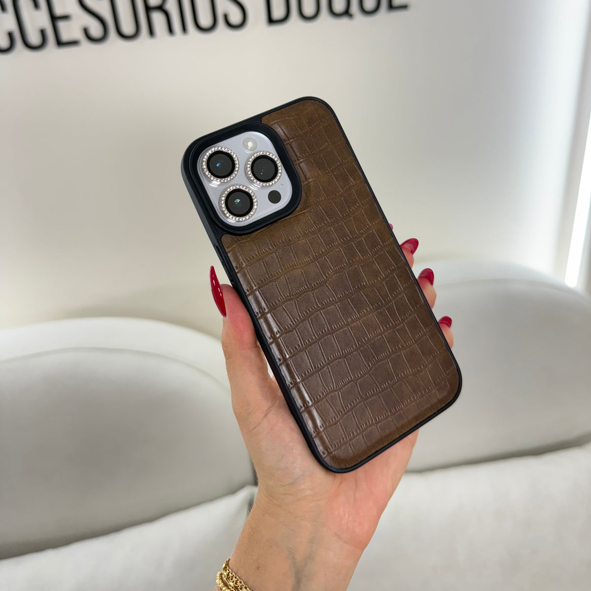 CASE IPHONE 16 PRO MAX COCODRILO CAFE